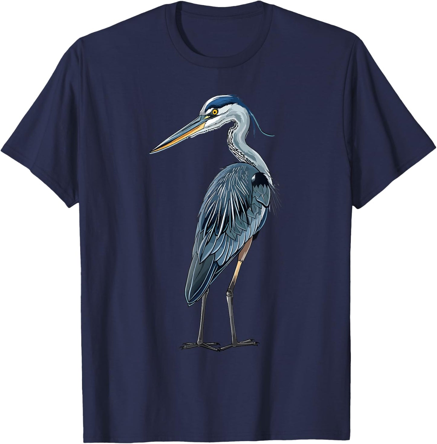 Blue Heron Bird Birding T-Shirt - T-Shirt | Navy