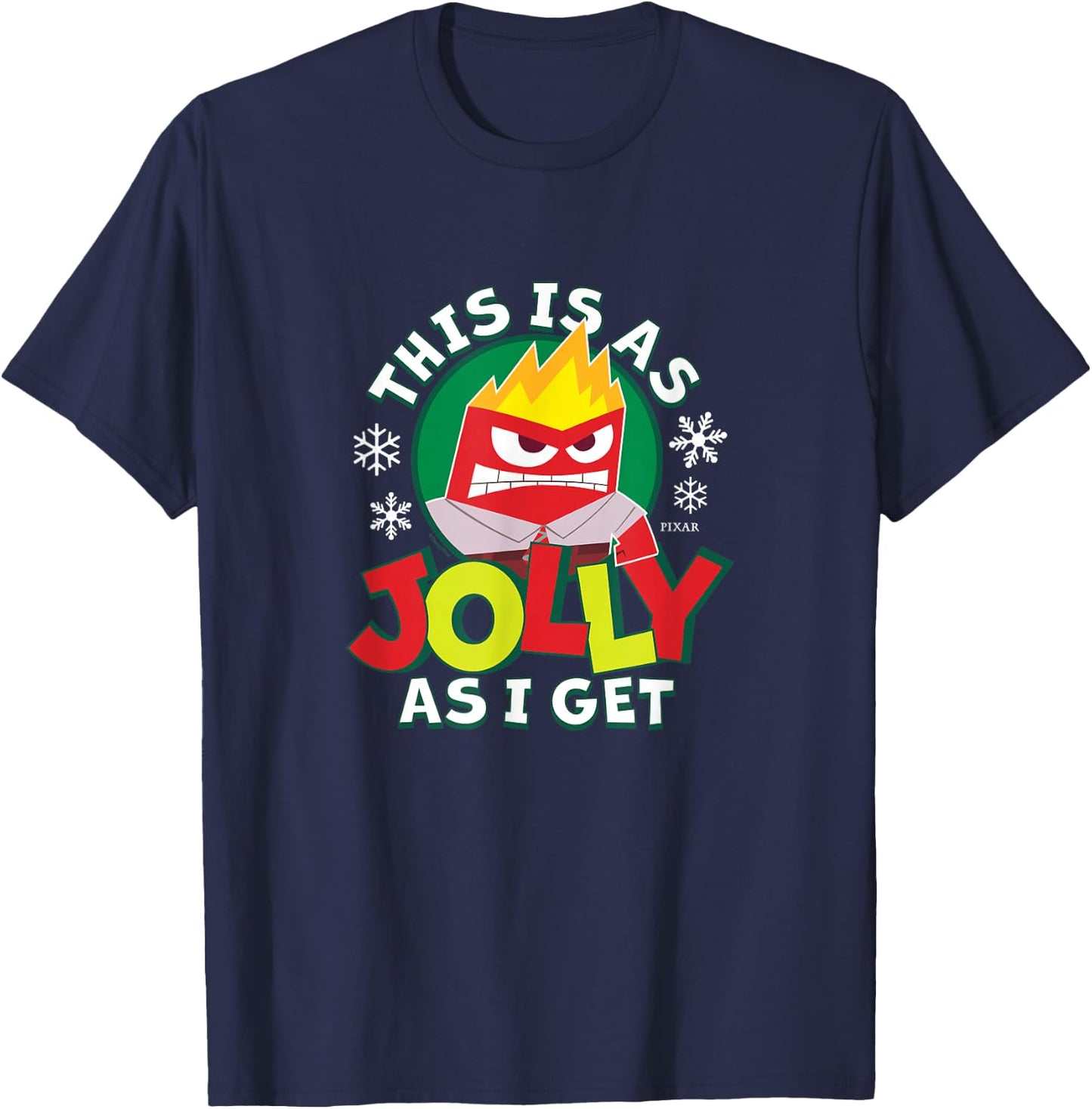 Inside Out 2 - Anger Christmas This is As Jolly As I Get T-Shirt - T-Shirt | Navy
