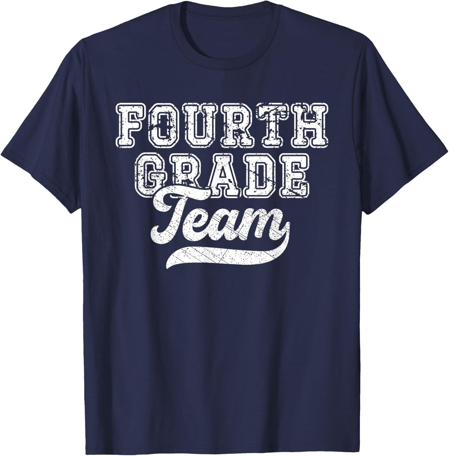Teacher Fourth Grade Retro Back To School Team 4th Grade T-Shirt - T-Shirt | Navy