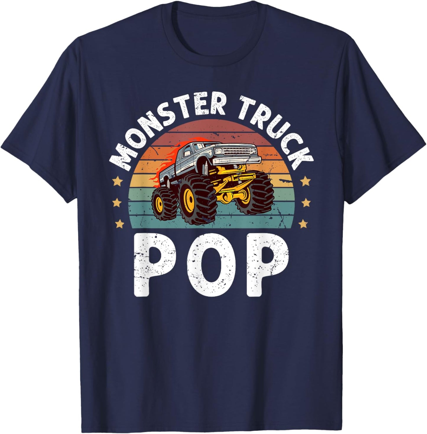 Monster Truck Pop Retro Monster Truck Pop Grandpa T-Shirt - T-Shirt | Navy
