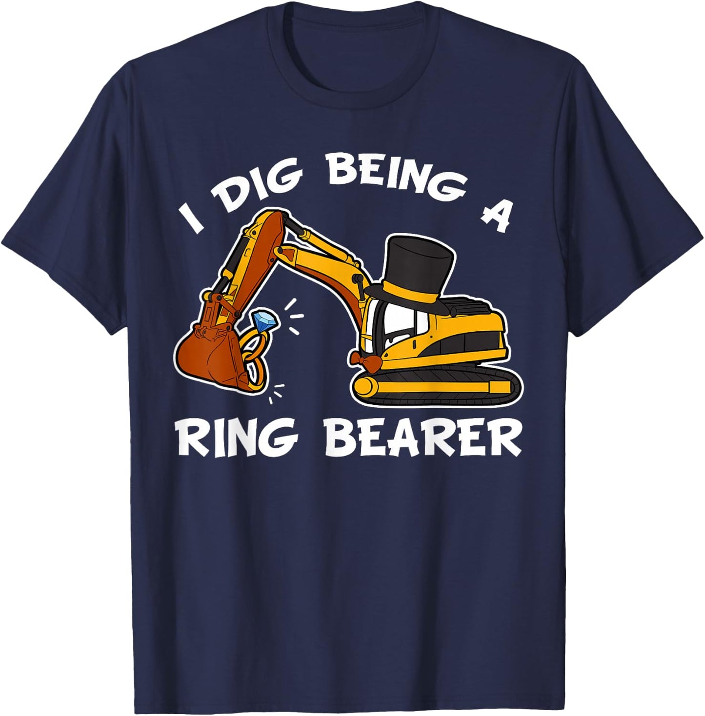 Ring Bearer Wedding Reception Groom Toddler Tractor Gift T-Shirt - T-Shirt | Navy