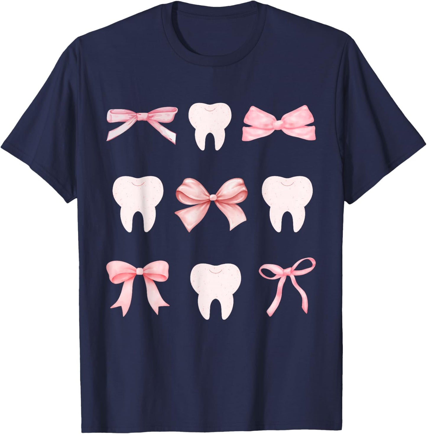 Cute Tooth Dental Assistant Hygiene Oral RDH , Small, Black T-Shirt - T-Shirt | Navy