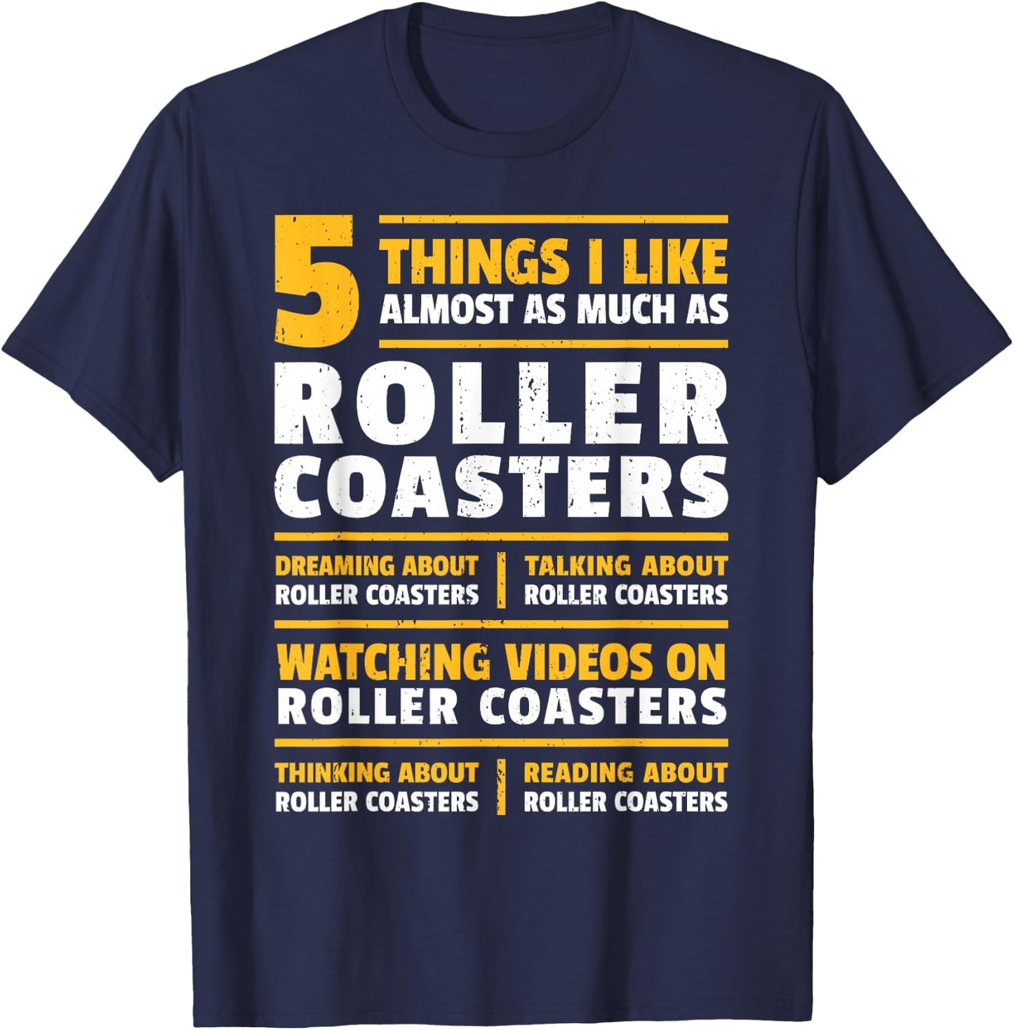 I Love Rollercoasters I Coaster Enthusiast I Roller Coaster T-Shirt - T-Shirt | Navy