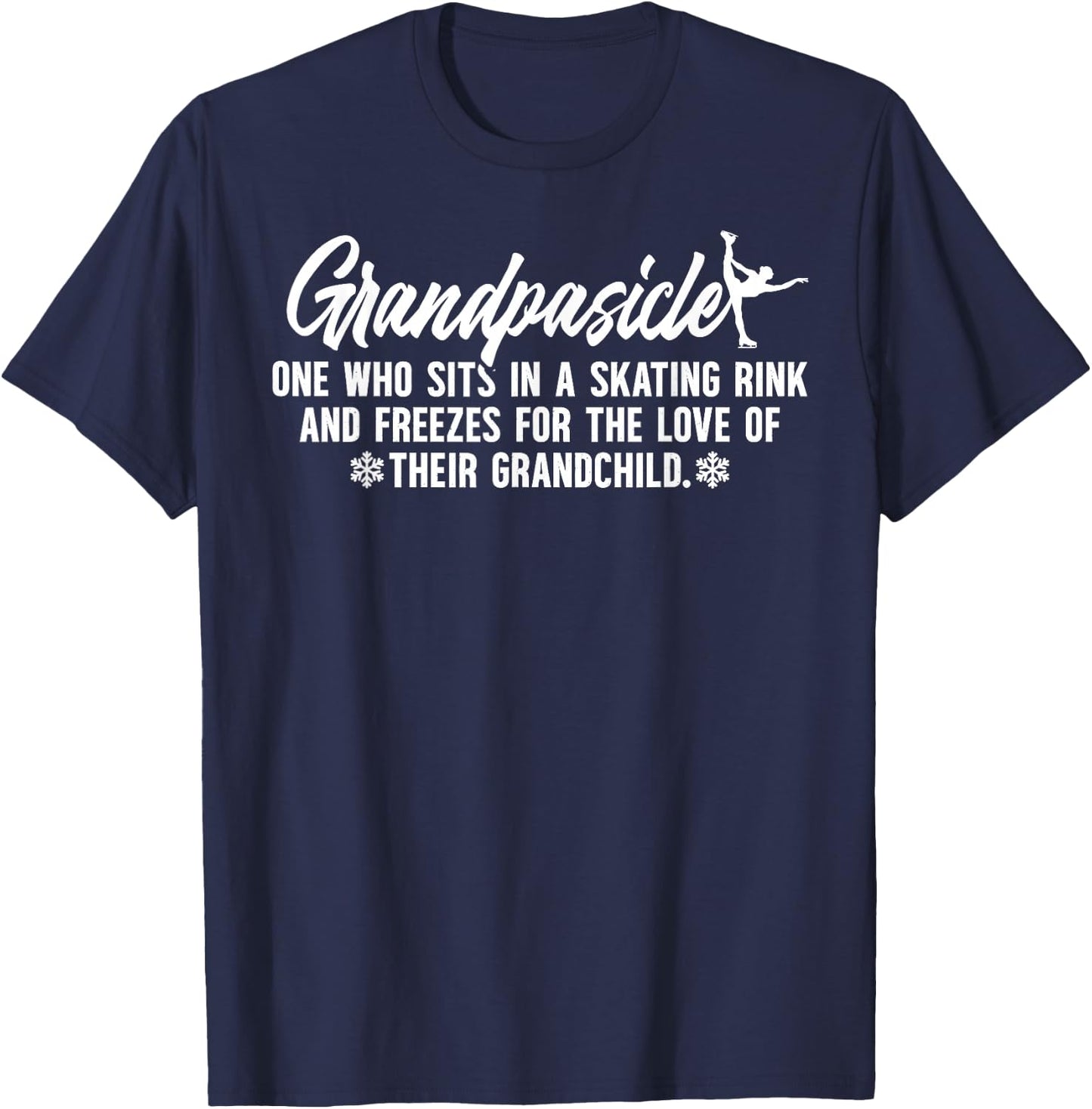 Grandpasicle Figure Skating Grandpa Figure Skater Grandpa T-Shirt - T-Shirt | Navy