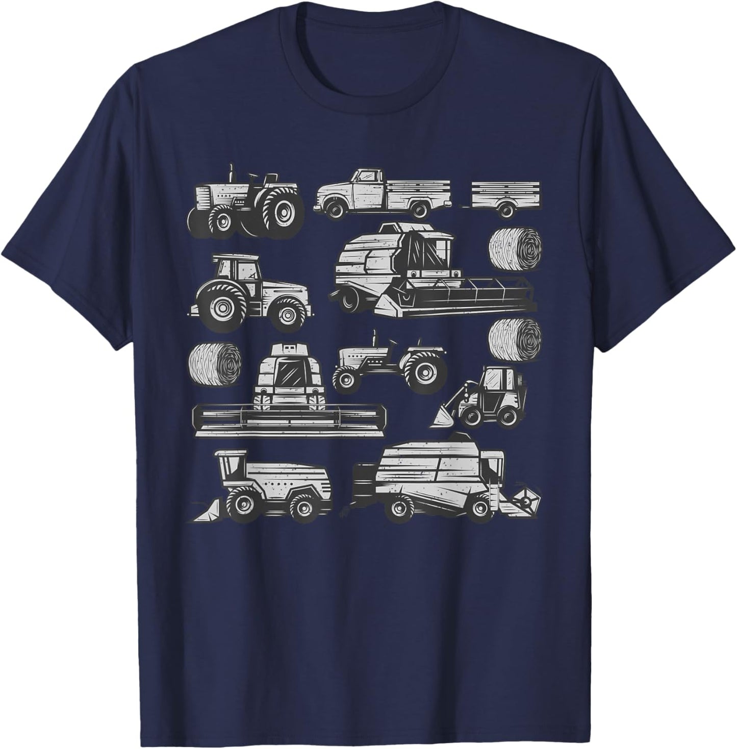 Tractor Farmer Art Women Kids Farming Trucks Lover T-Shirt - T-Shirt | Navy