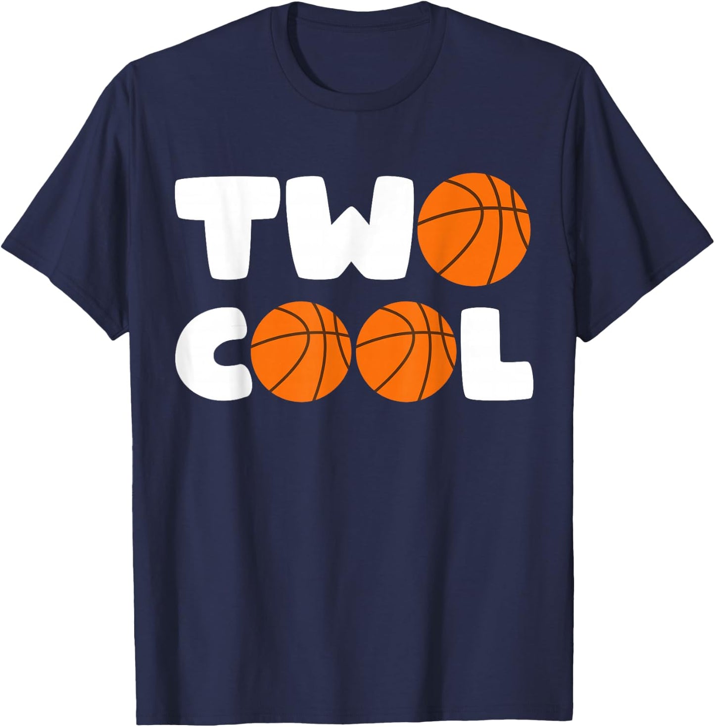 Toddler Two Cool 2nd Birthday Basketball Themed 2 Year Old T-Shirt - T-Shirt | Navy