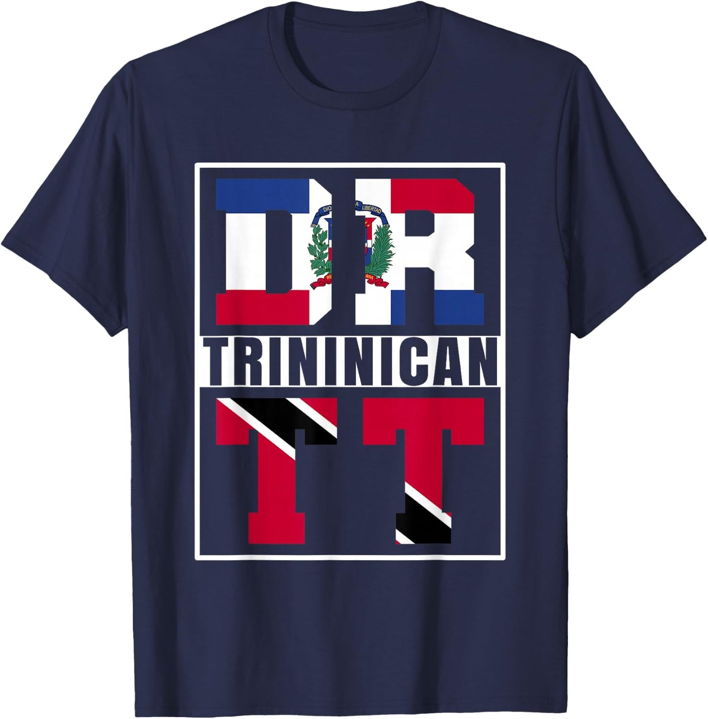 Trinidadian Dominicana Roots Trinidad and Dominican Republic T-Shirt - T-Shirt | Navy