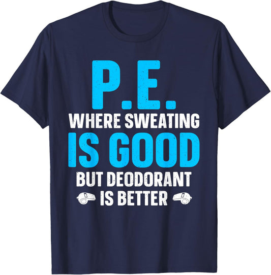 Funny PE Teacher Art Women Gym Teacher Appreciation T-Shirt - T-Shirt | Navy