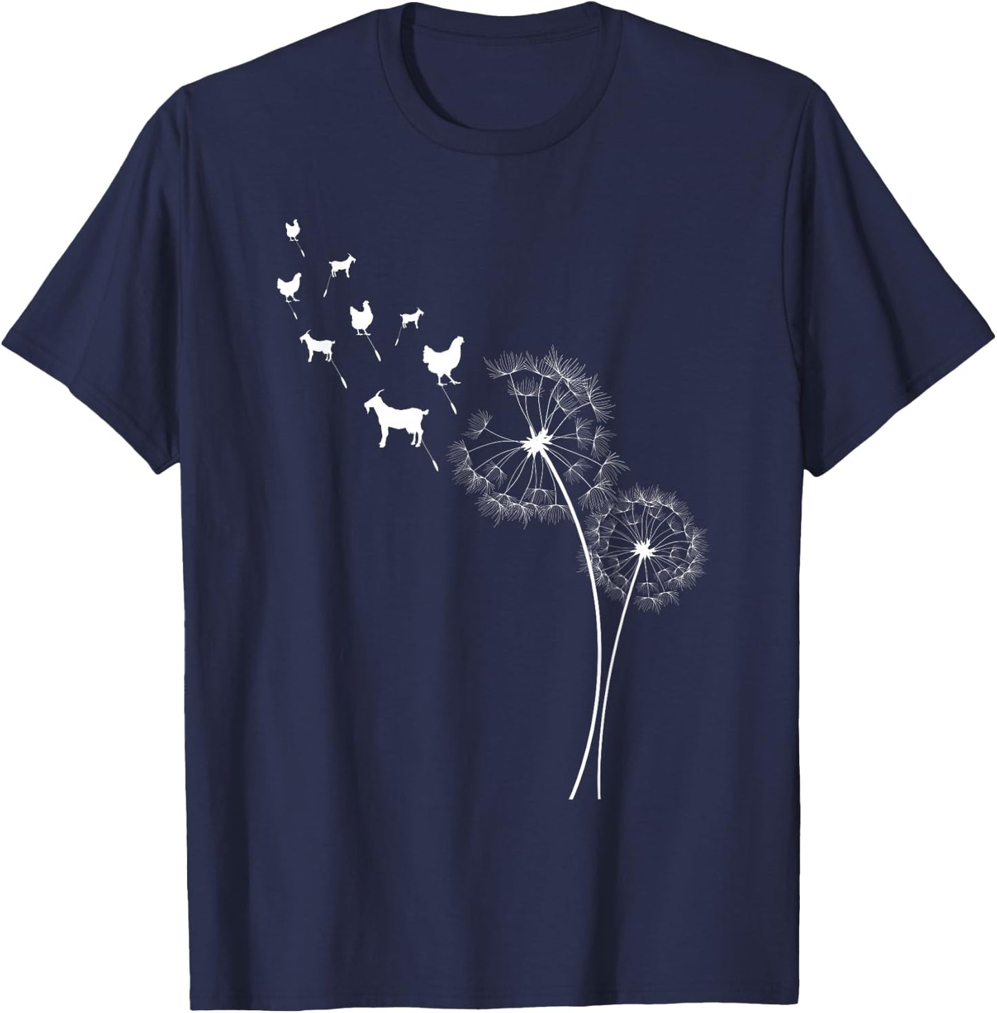 Dandelion Goat and Chicken T-Shirt - T-Shirt | Navy