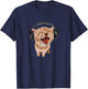 Silly Cat With Headphones T-Shirt - T-Shirt | Navy