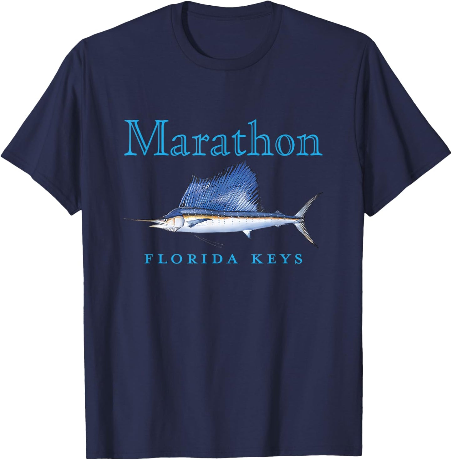 Marathon Florida Keys Sailfish Design T-Shirt - T-Shirt | Navy