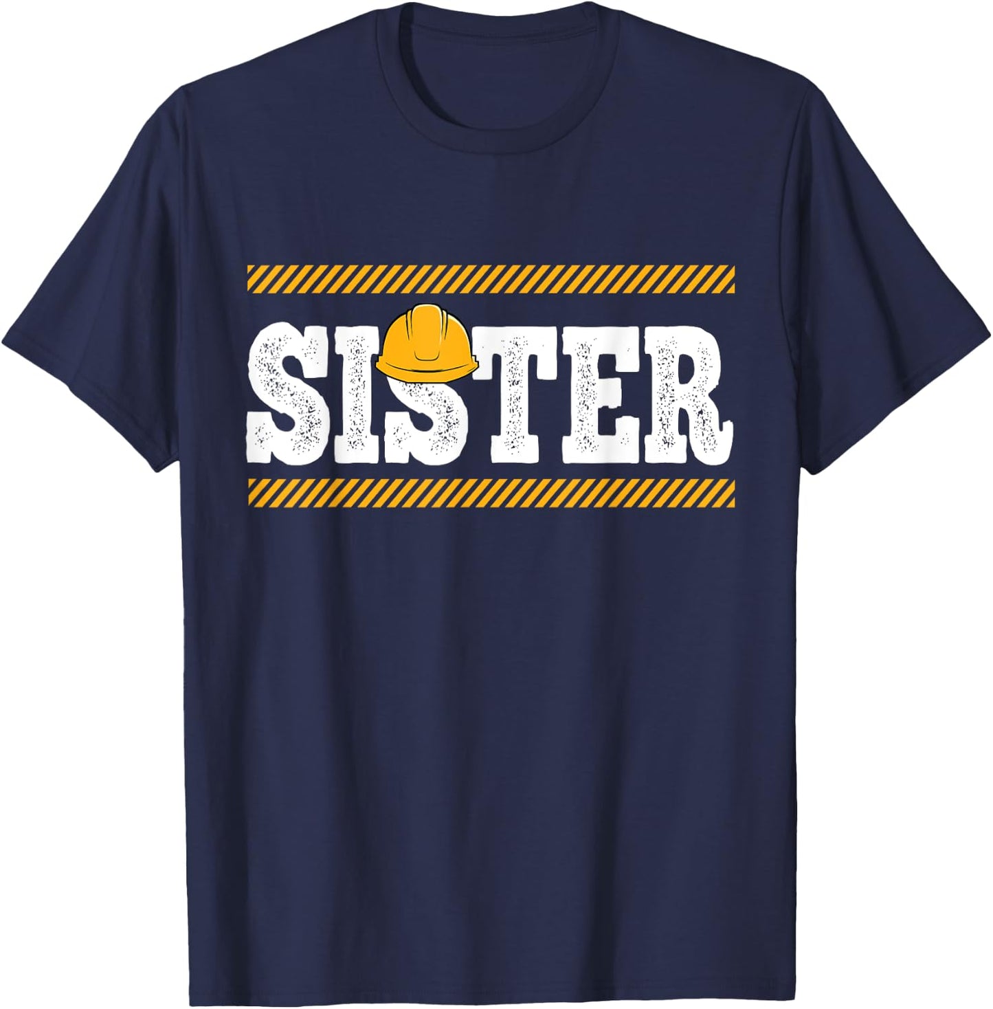 Funny Sister Construction Excavator Kids Boy Matching Family T-Shirt - T-Shirt | Navy
