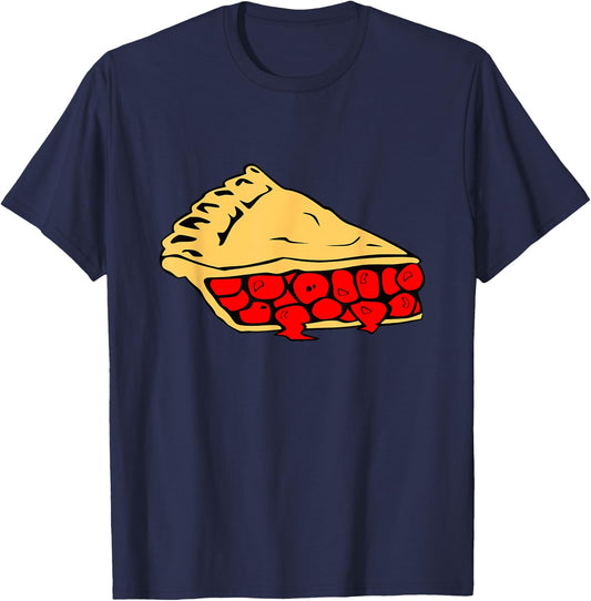 Cherry Pie Slice Funny Random Conversation Piece T-Shirt - T-Shirt | Navy