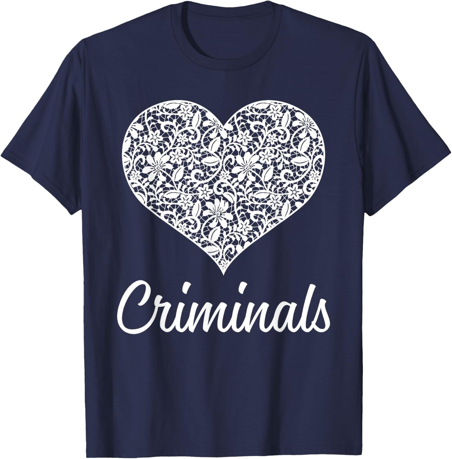 Criminals Yuma Lace Heart HS T-Shirt - T-Shirt | Navy