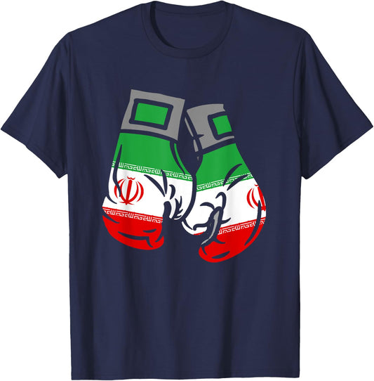 Boxing Glove With The Flag Of Iran T-Shirt - T-Shirt | Navy