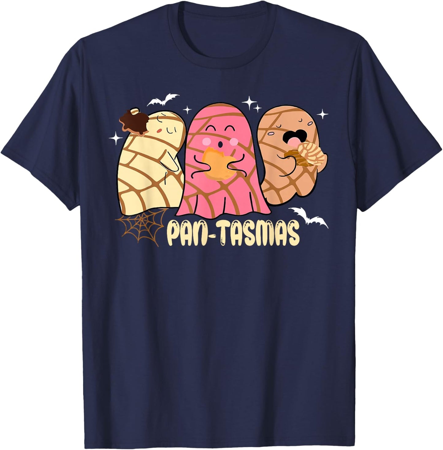Pantasmas Ghost Funny Spooky Conchas Mexican Ghost Halloween T-Shirt - T-Shirt | Navy