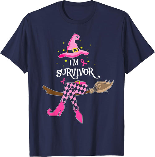 Witch Im A Survivor Halloween Breast Cancer Awareness Women