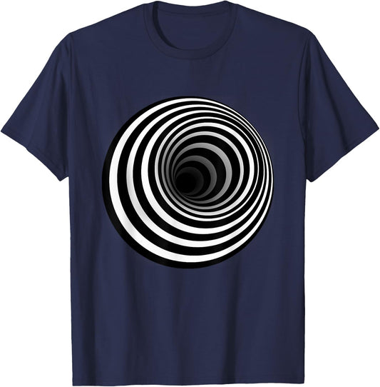 Black Hole, Optical Illusion T-Shirt - T-Shirt | Navy