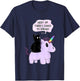 Giddy Up! There Is Chaos To Spread Cute Cat Ride Unicorn Women T-Shirt - T-Shirt | Navy