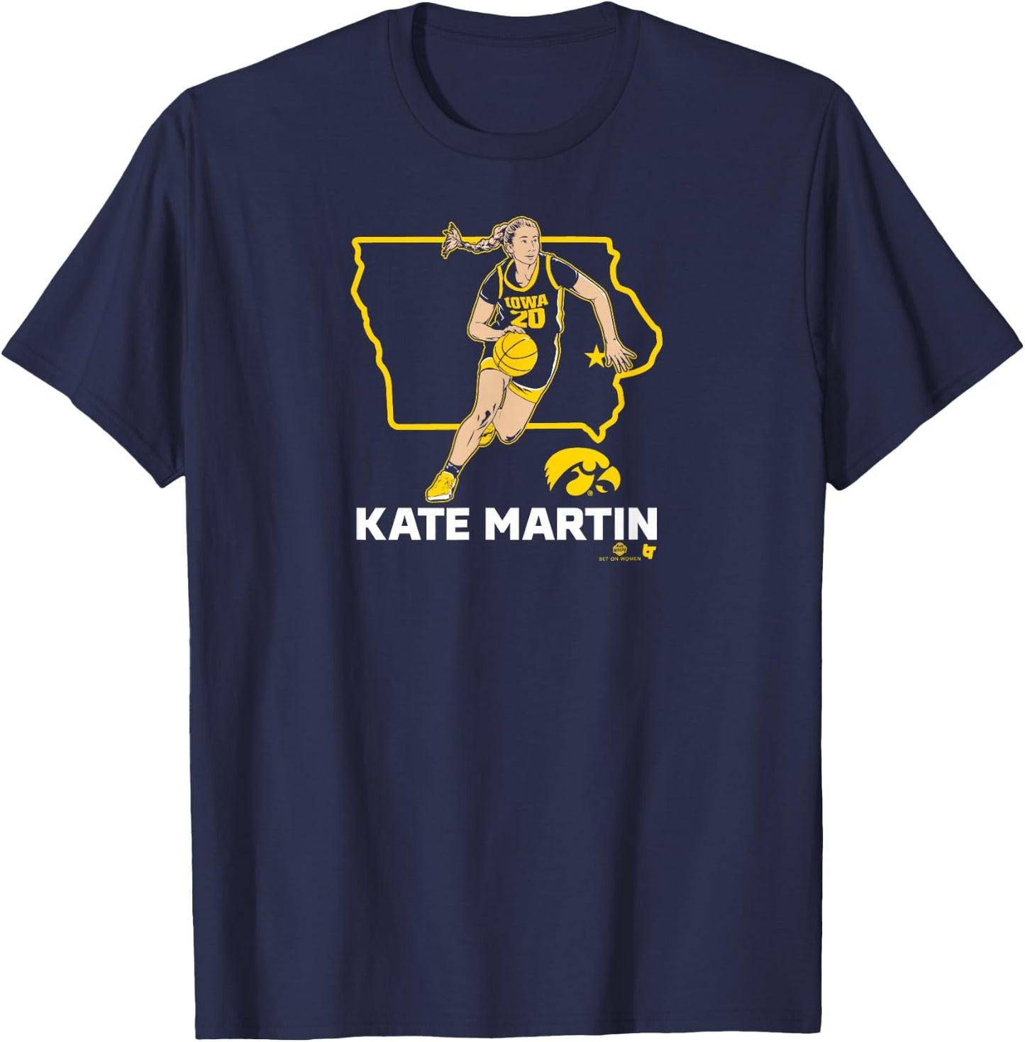 Kate Martin: State Star - Iowa Basketball T-Shirt - T-Shirt | Navy