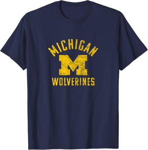 University of Michigan Wolverines U of M Large T-Shirt - T-Shirt | Navy