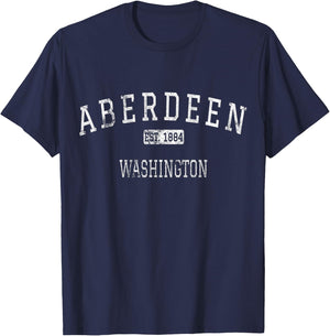 Aberdeen Washington WA Vintage T-Shirt - T-Shirt | Navy