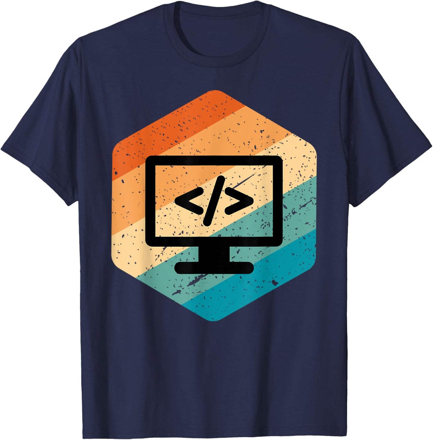 Retro Vintage Look Web Developer - CSS, JavaScript, and HTML T-Shirt - T-Shirt | Navy