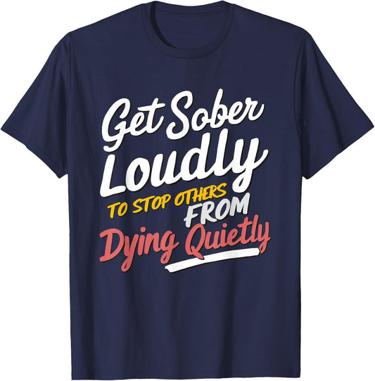 Alcohol Addiction Recovery Sobriety AA NA Anniversary T-Shirt - T-Shirt | Navy