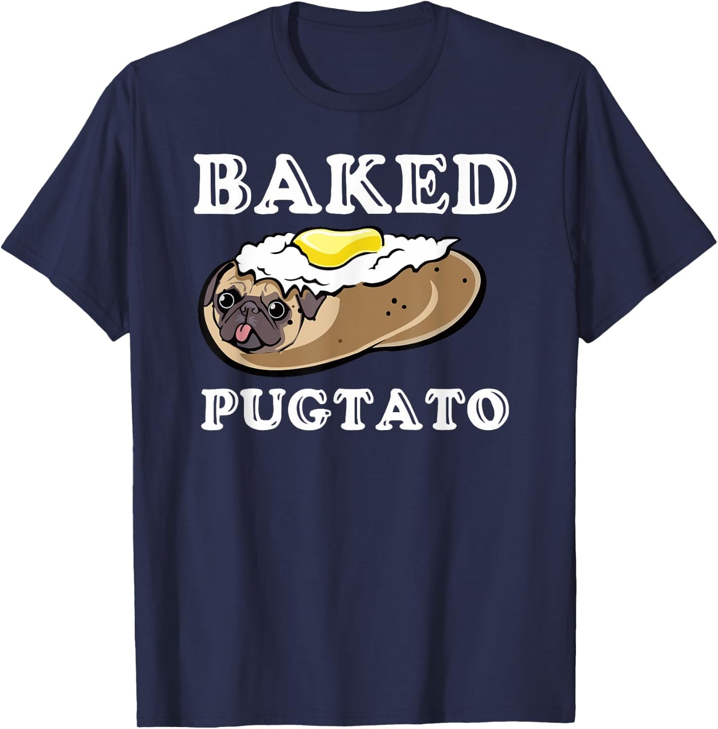 Pugtato, Funny Dog Lovers, Ladies Man Dog, I Love My Pug T-Shirt - T-Shirt | Navy