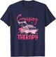 Cruising Is My Therapy Pink Flamingo Cruise Ship Cruising T-Shirt - T-Shirt | Navy