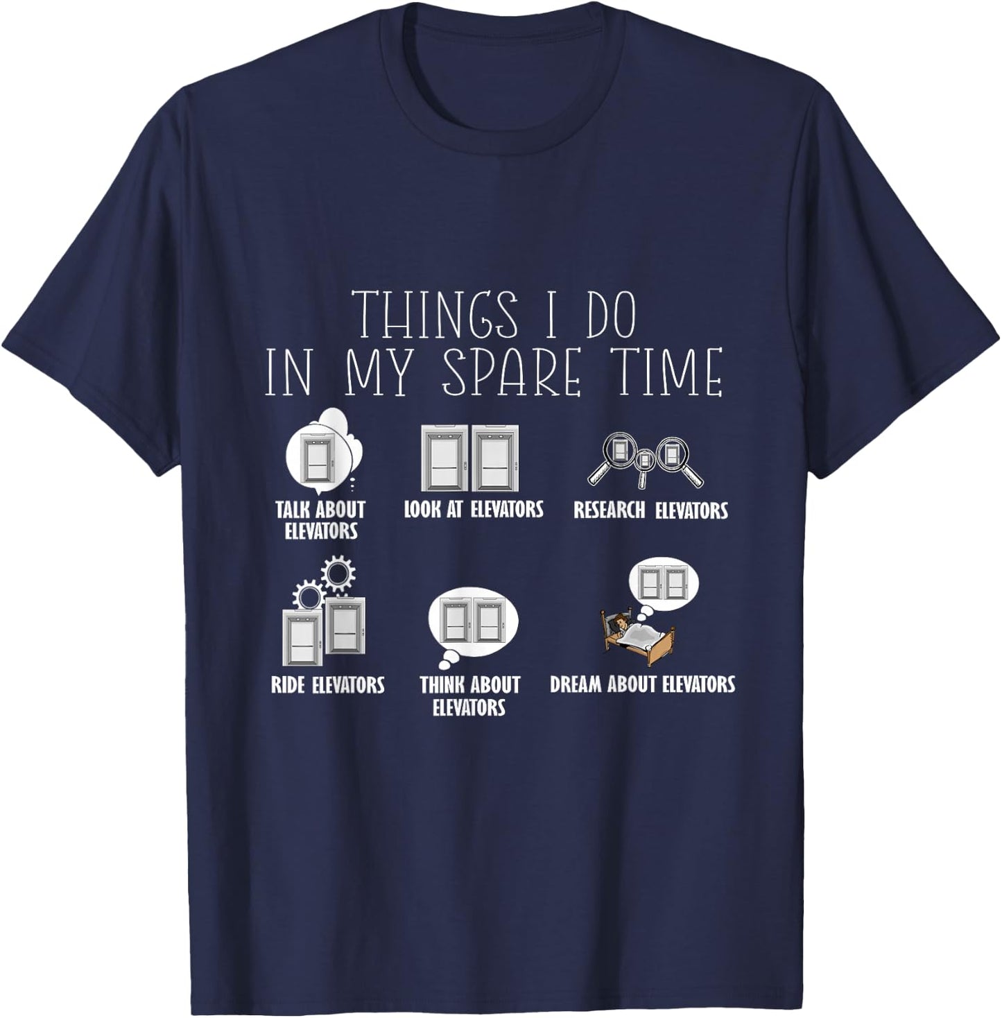 Elevator Constructor Elevator Mechanic Elevator T-Shirt - T-Shirt | Navy