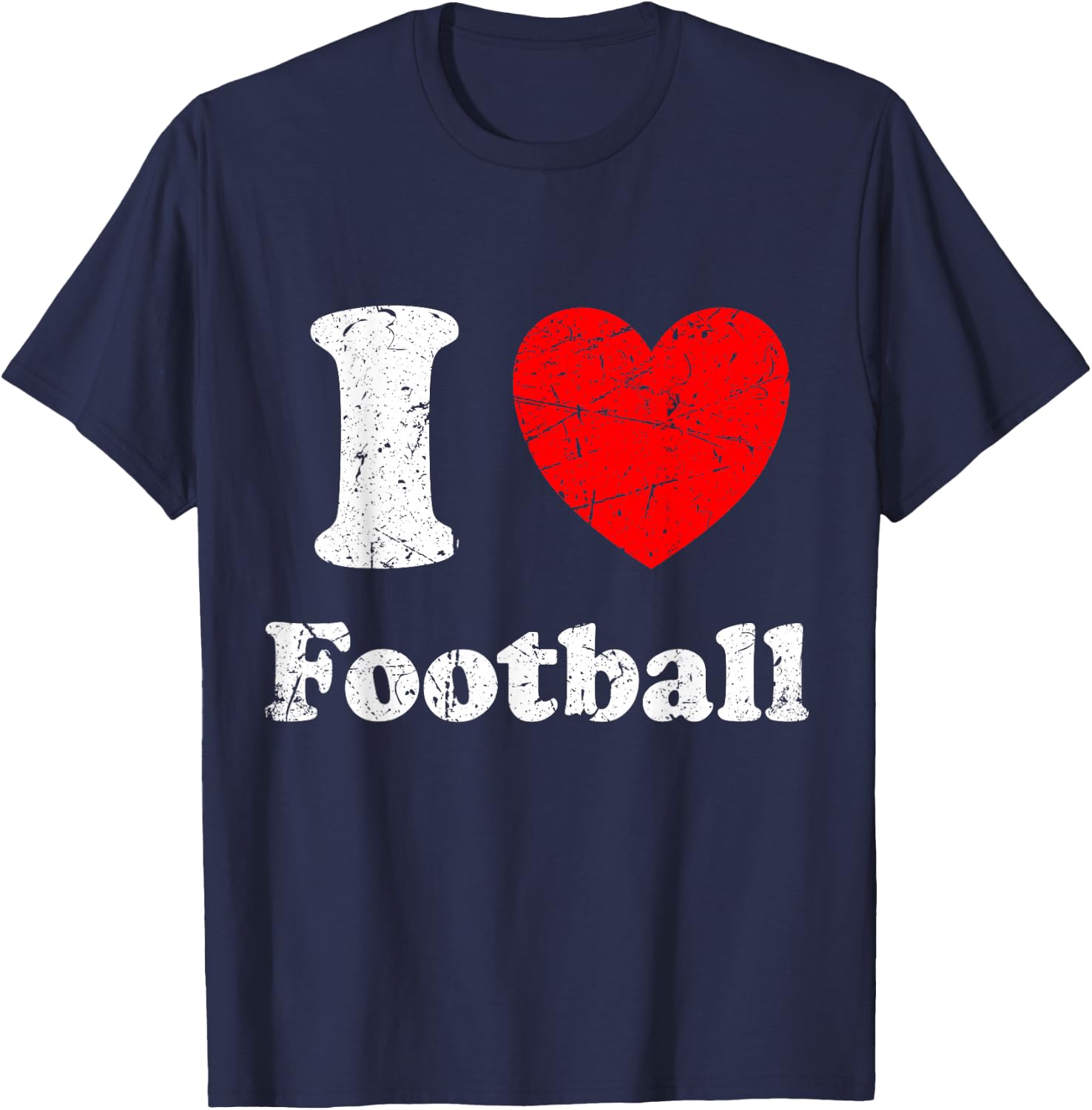 I Love Football Graphic T-Shirt - T-Shirt | Navy