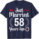 Just Married 58 Years Ago - Husband Wife 58th Anniversary T-Shirt - T-Shirt | Navy