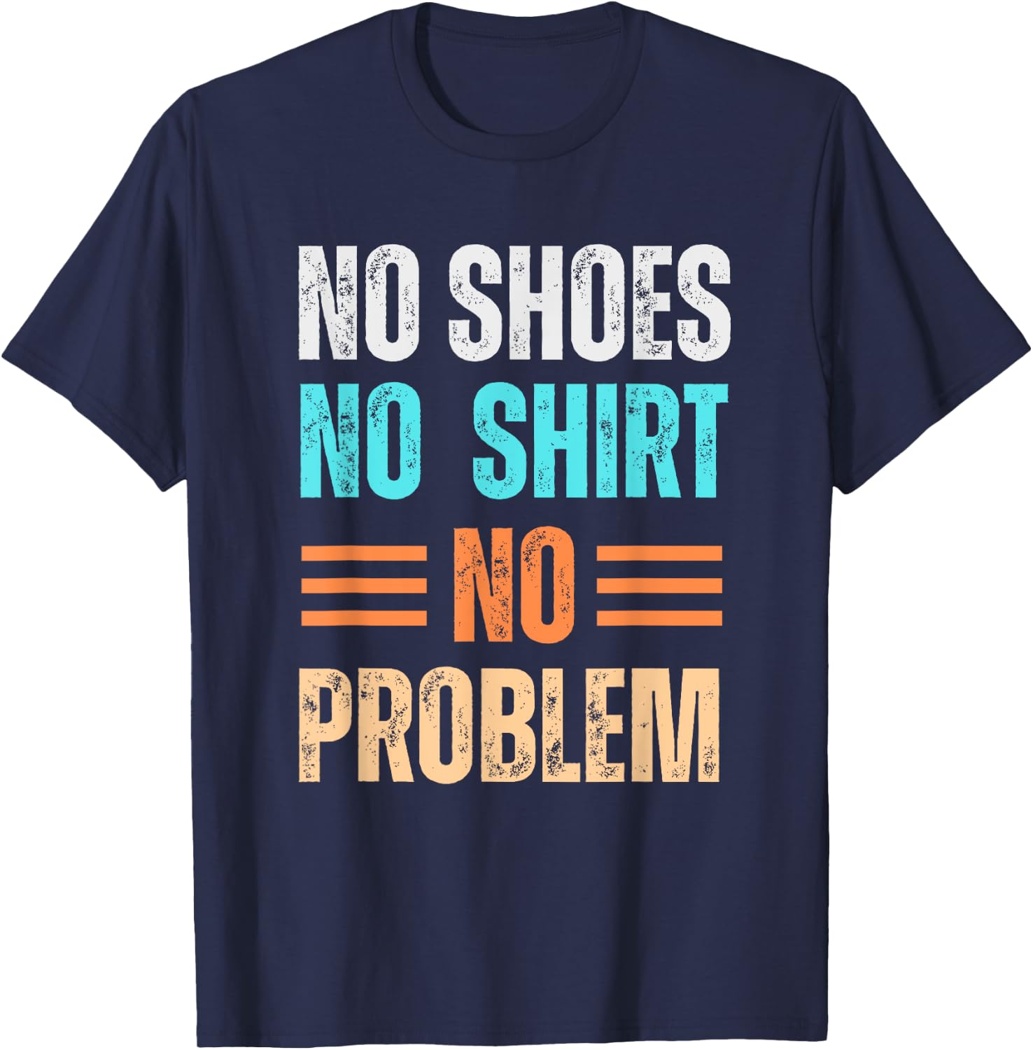 No Shoes Shirt No Problem Coconut Tree Country Music T-Shirt - T-Shirt | Navy