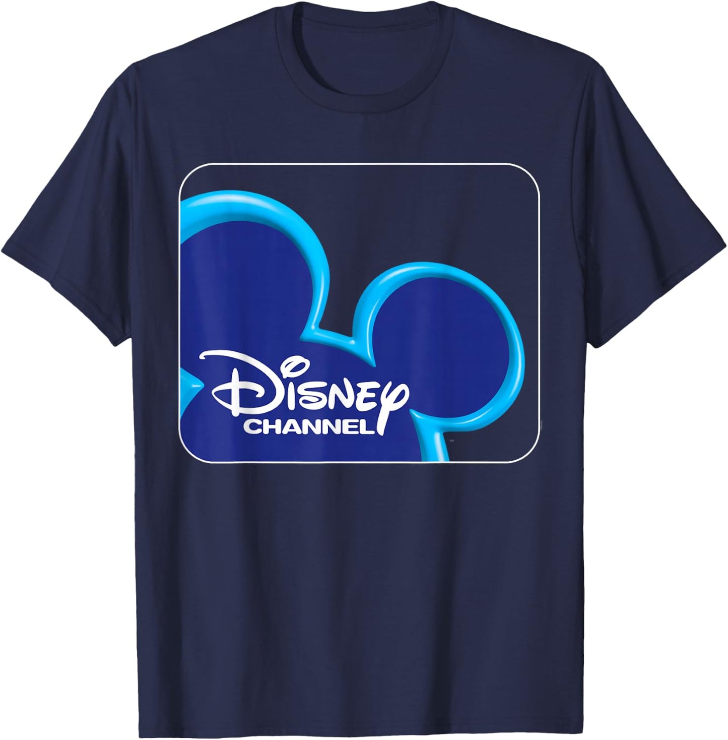 Disney Channel Official Mickey Mouse Blue Retro 2000s Logo T-Shirt - T-Shirt | Navy