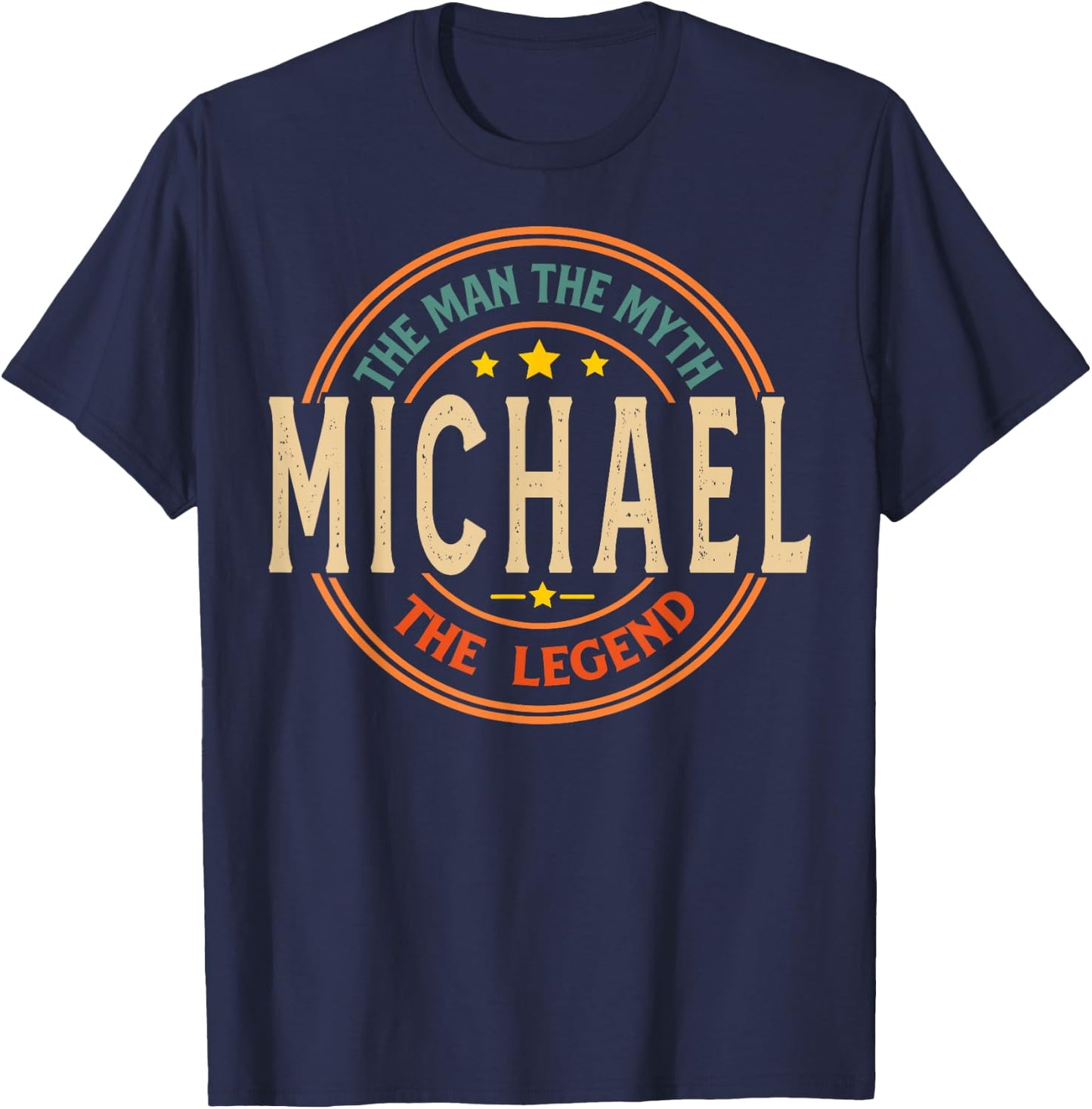 MICHAEL The Man The Myth The Legend Vintage Personalized T-Shirt - T-Shirt | Navy