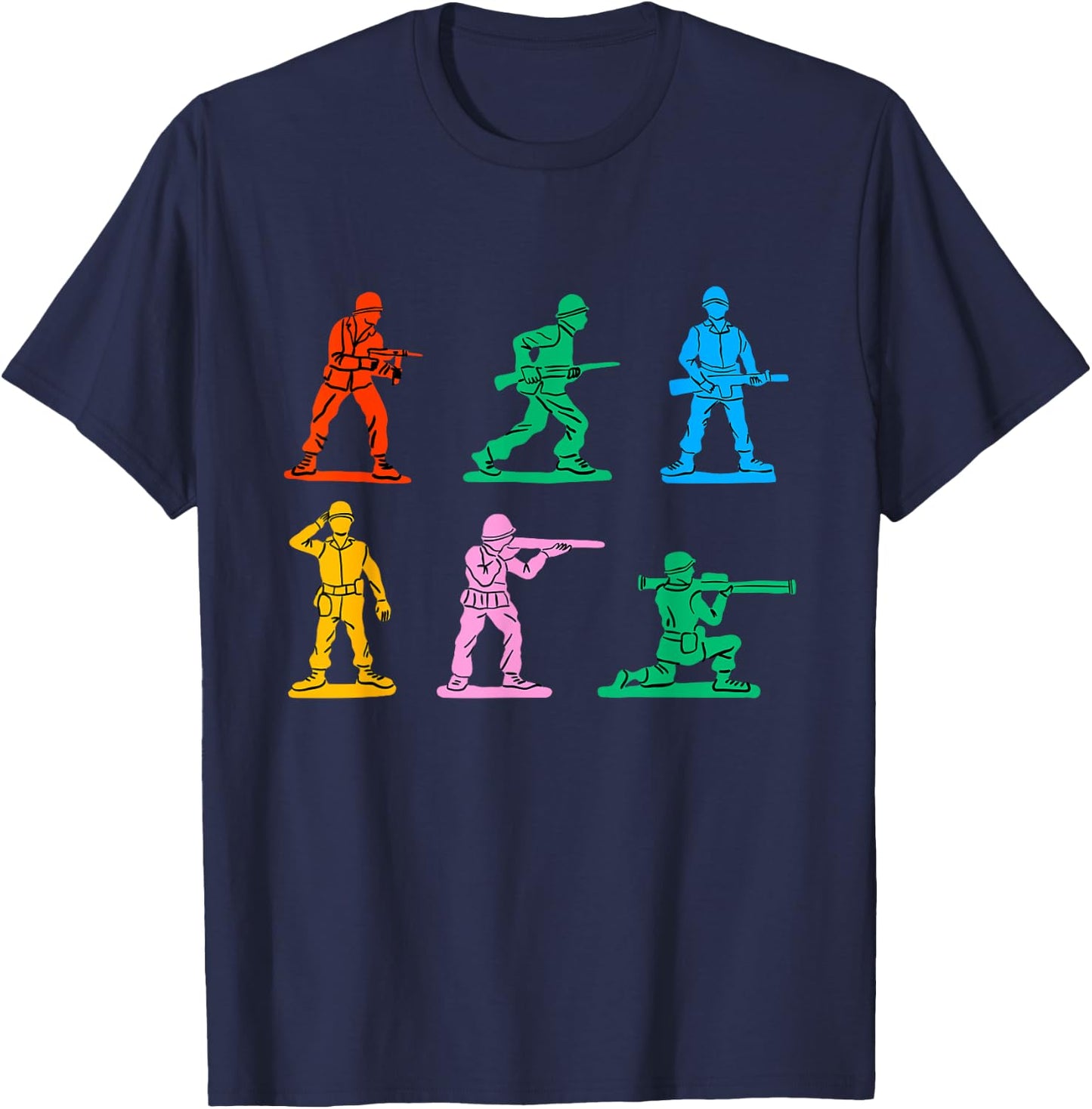 Cool Plastic Soldiers toys Illustration Graphic Designs T-Shirt - T-Shirt | Navy