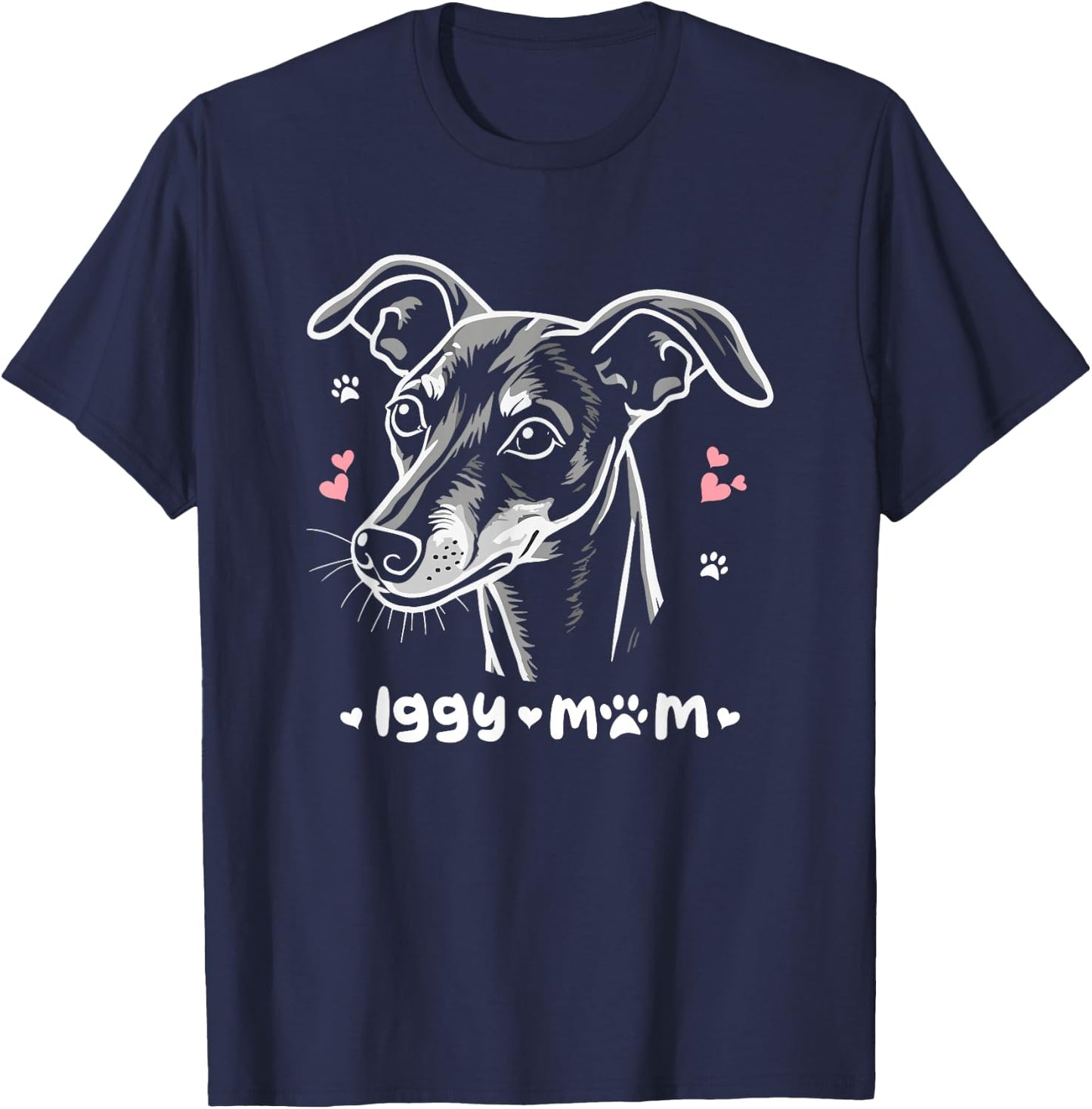 Iggy Mom Italian Greyhound Italian Sighthound T-Shirt - T-Shirt | Navy