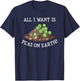 Peas on Earth cute Peace on Earth funny Earth Day design gag T-Shirt - T-Shirt | Navy