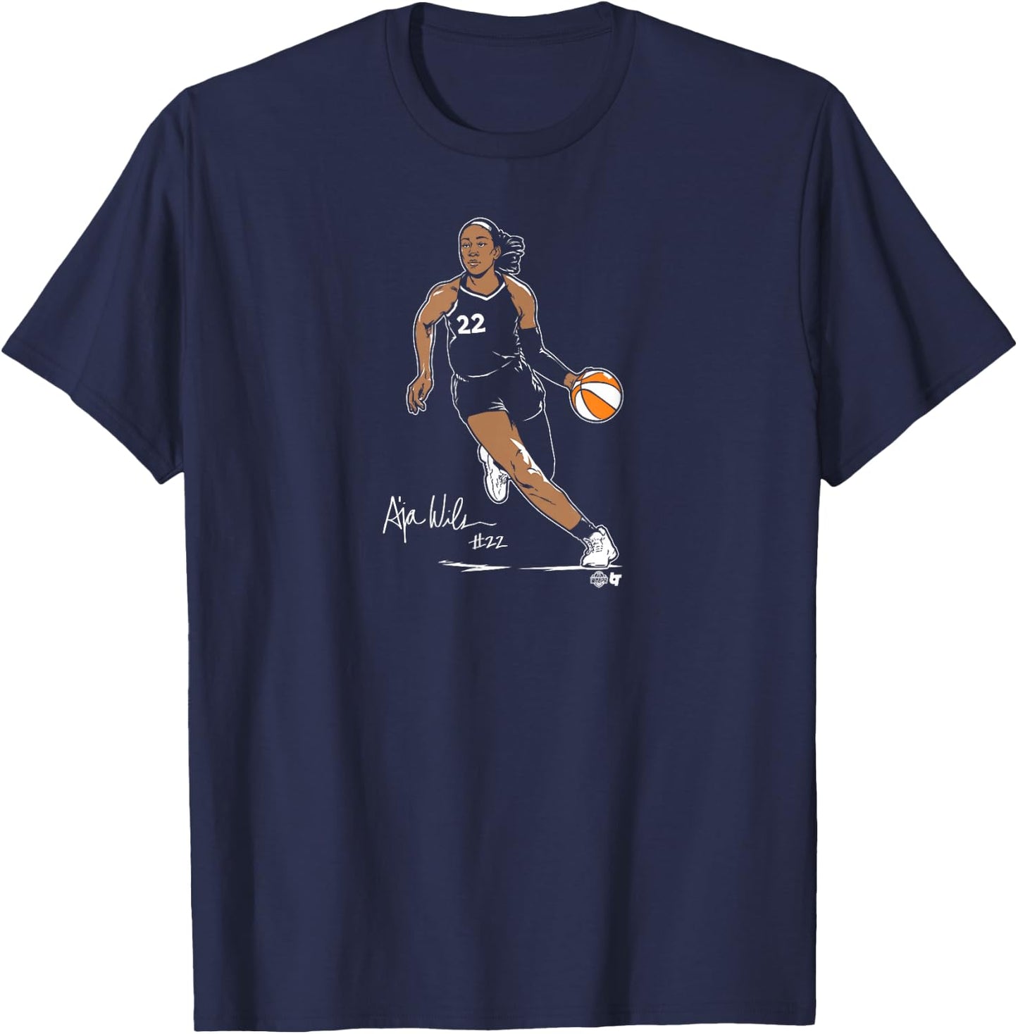 A'ja Wilson: Superstar Pose - Las Vegas Basketball T-Shirt - T-Shirt | Navy