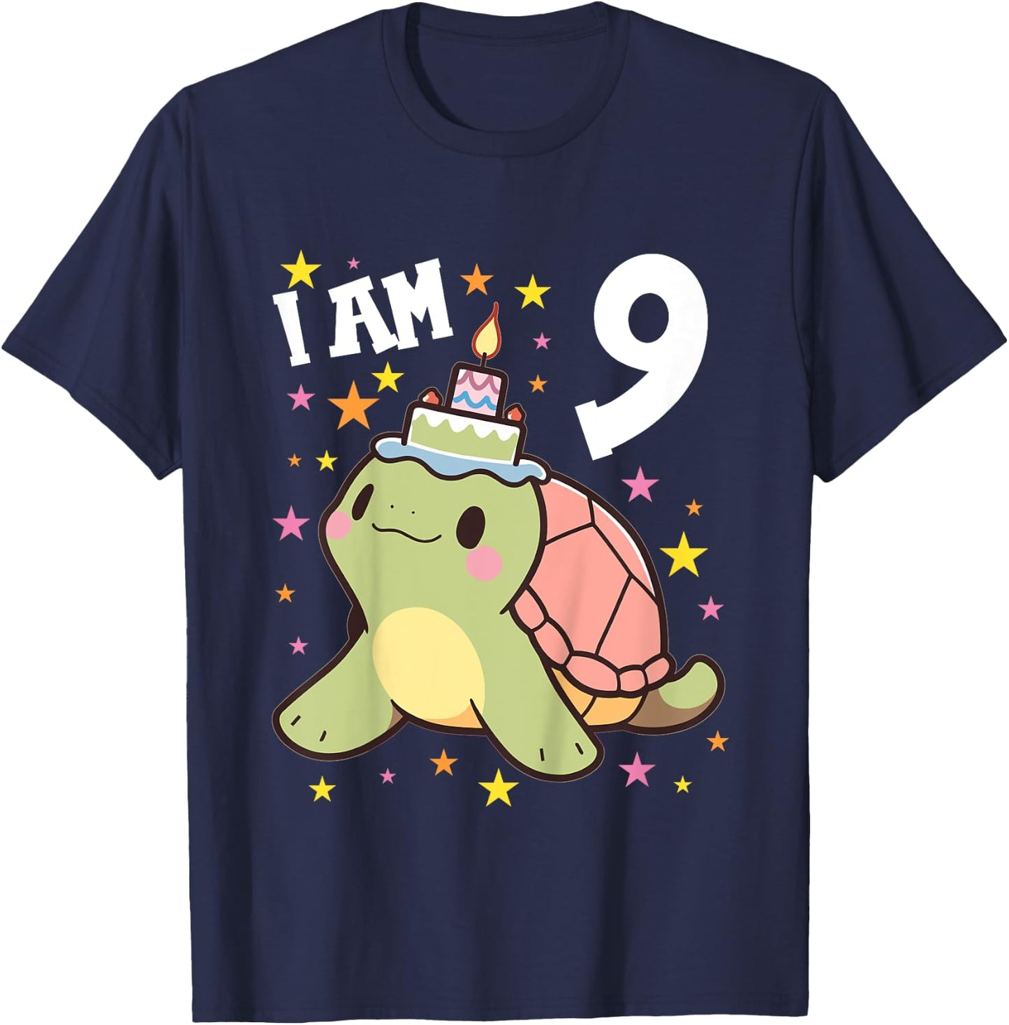 9 Years old Boy and Girl Turtles Turtle 9th birthday Turtle T-Shirt - T-Shirt | Navy