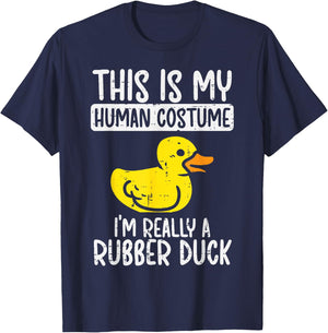 This My Human Costume Im Rubber Duck Halloween Men Women Kid T-Shirt - T-Shirt | Navy