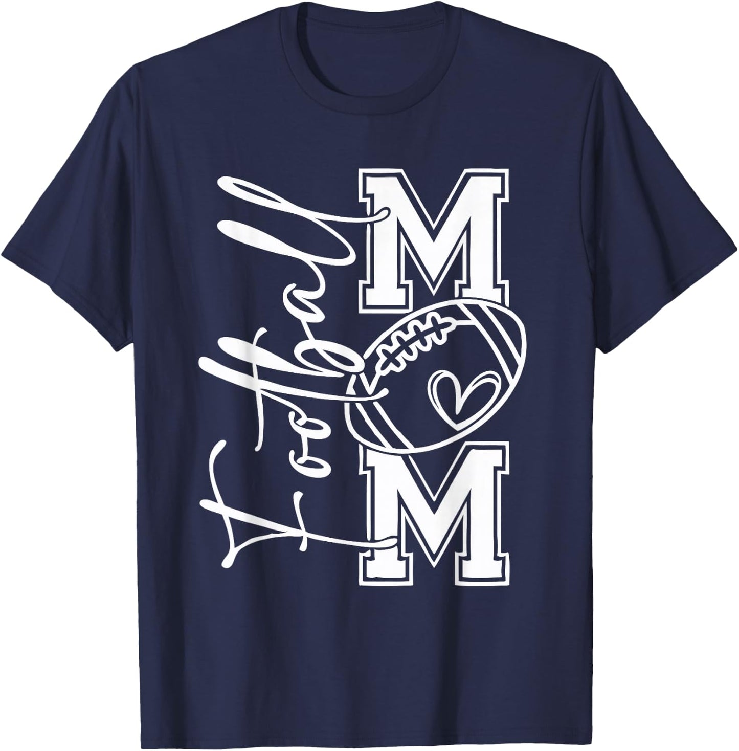 Football Mom Football Mom Football Mom Football Football Mom T-Shirt - T-Shirt | Navy