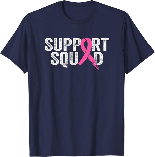 Support Squad Breast Cancer Awareness Month Pink T-Shirt - T-Shirt | Navy