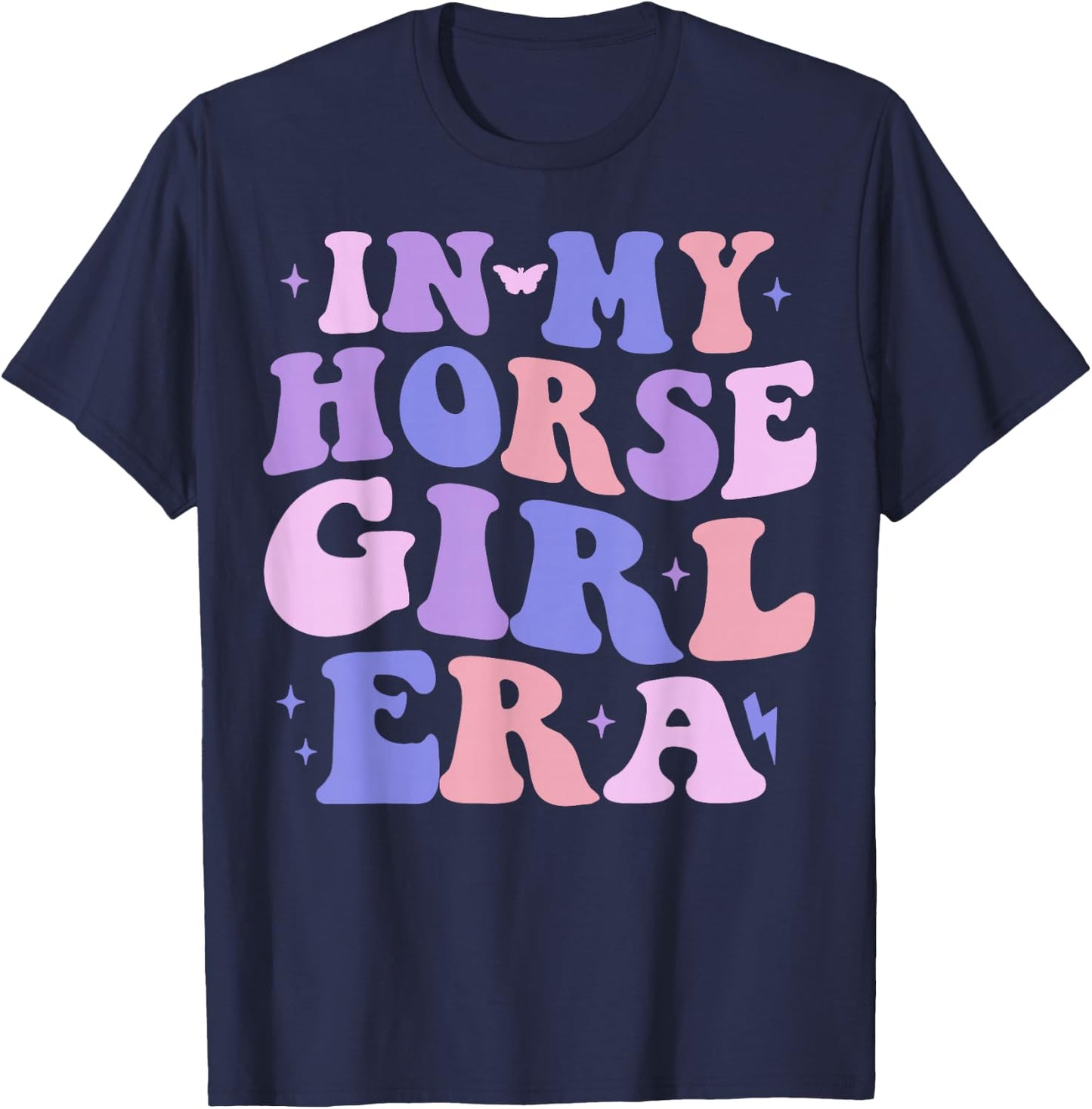 In My Horse Girl Era Groovy Horse Lover Girl Riding Horse T-Shirt - T-Shirt | Navy