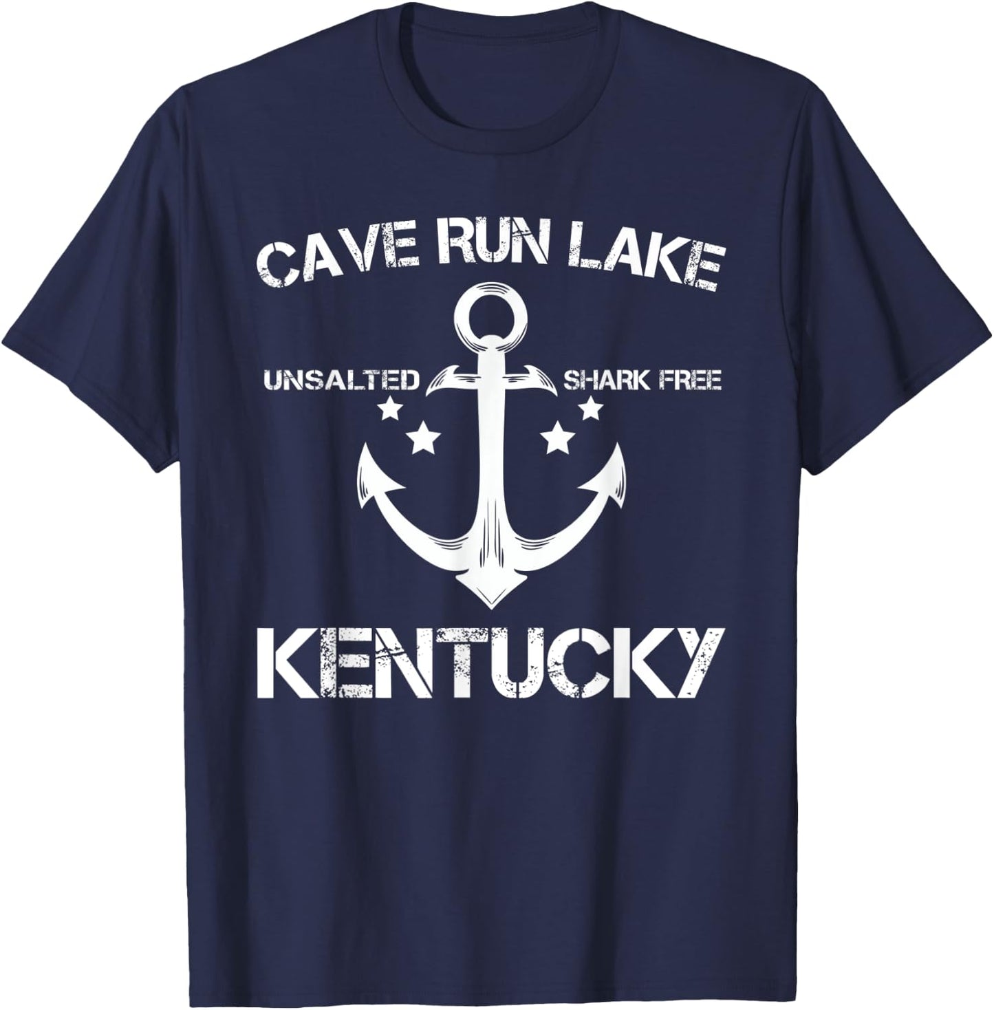 CAVE RUN LAKE KENTUCKY Funny Fishing Camping Summer Gift Men Women Kids T-Shirt - T-Shirt | Navy