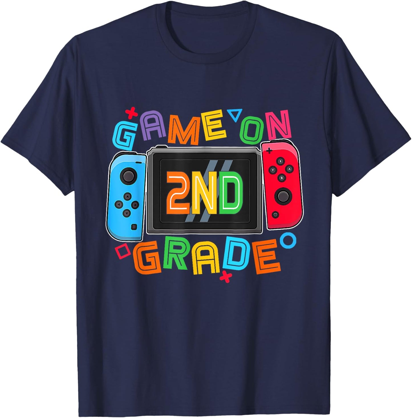 Game On 2nd Grade Gamer Boys Kids Back To School First Day T-Shirt - T-Shirt | Navy
