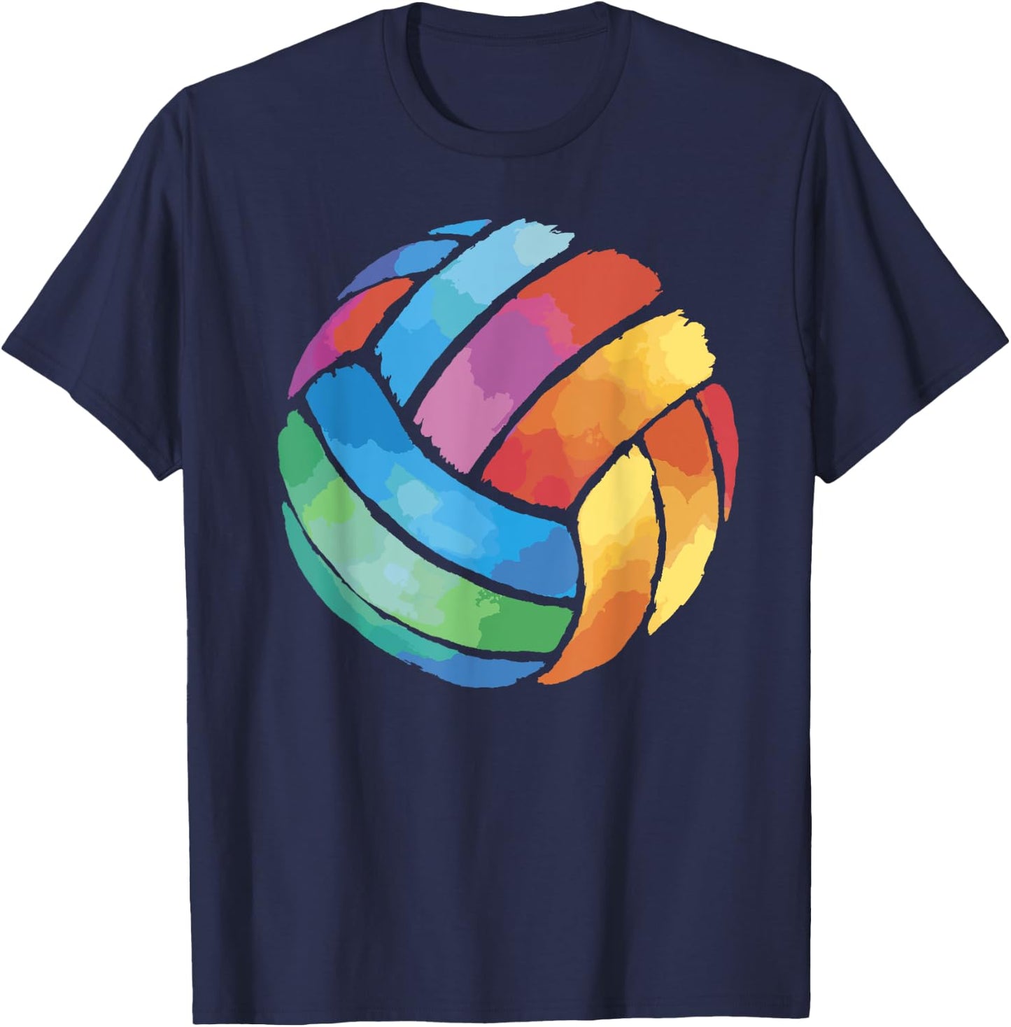 Cute Colorful Volleyball - Colorsplash Volley Ball Gift T-Shirt - T-Shirt | Navy