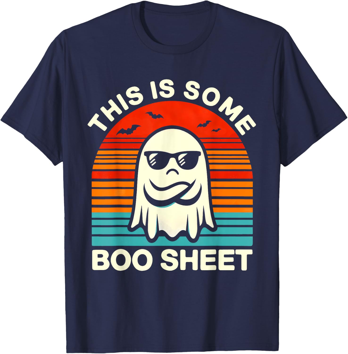 Funny Halloween Shirts Women This Is Some Boo Sheet T-Shirt - T-Shirt | Navy