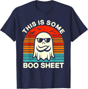 Funny Halloween Shirts Women This Is Some Boo Sheet T-Shirt - T-Shirt | Navy